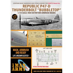 1MANARMY 24DET002 1/24 MASK for P-47D Thunderbolt Bubbletop (Kinetic)