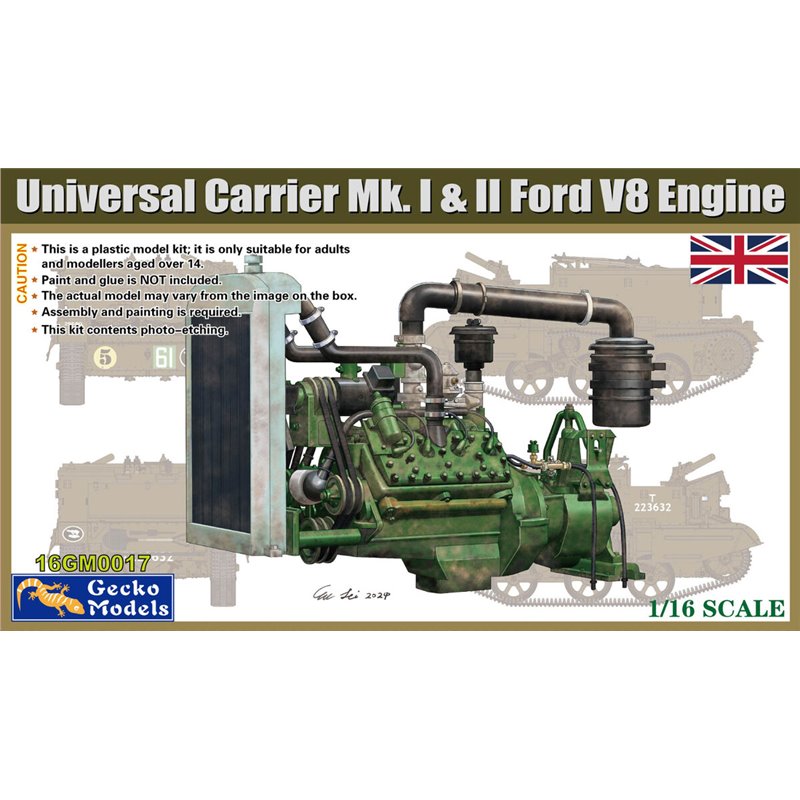 GECKO MODELS 16GM0017 1/16 Universal Carrier Mk. I & II Ford V8 Engine