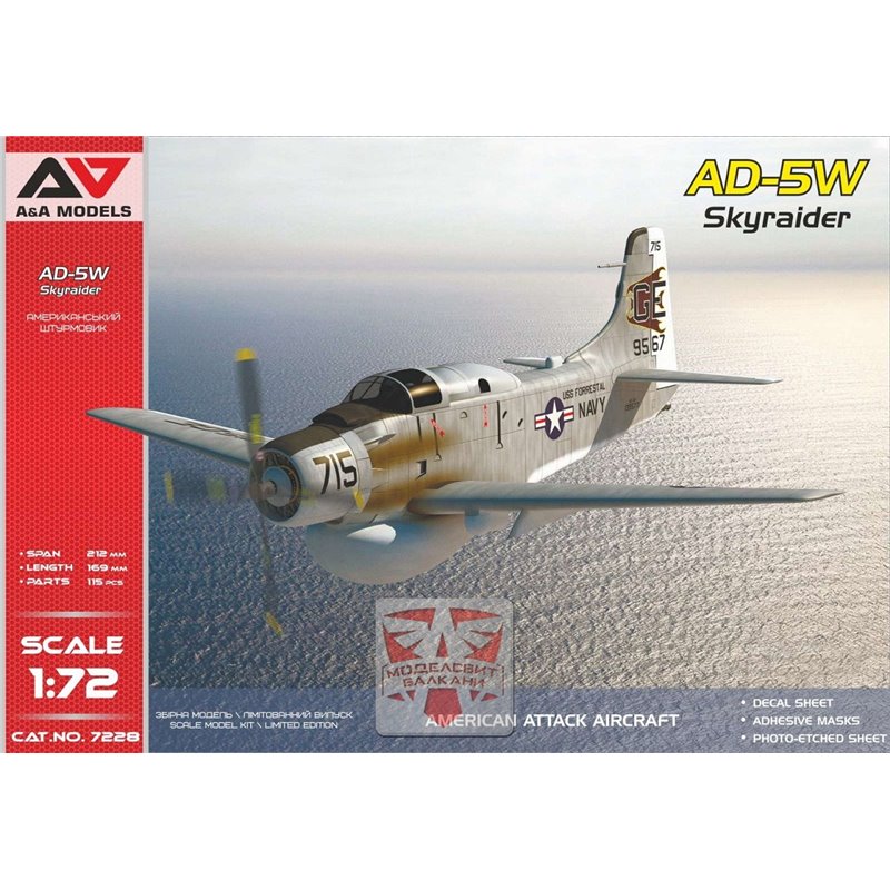 A&A MODELS 7228 1/72 AD-5W attack aircraft (USAF - 3 camo schemes) 