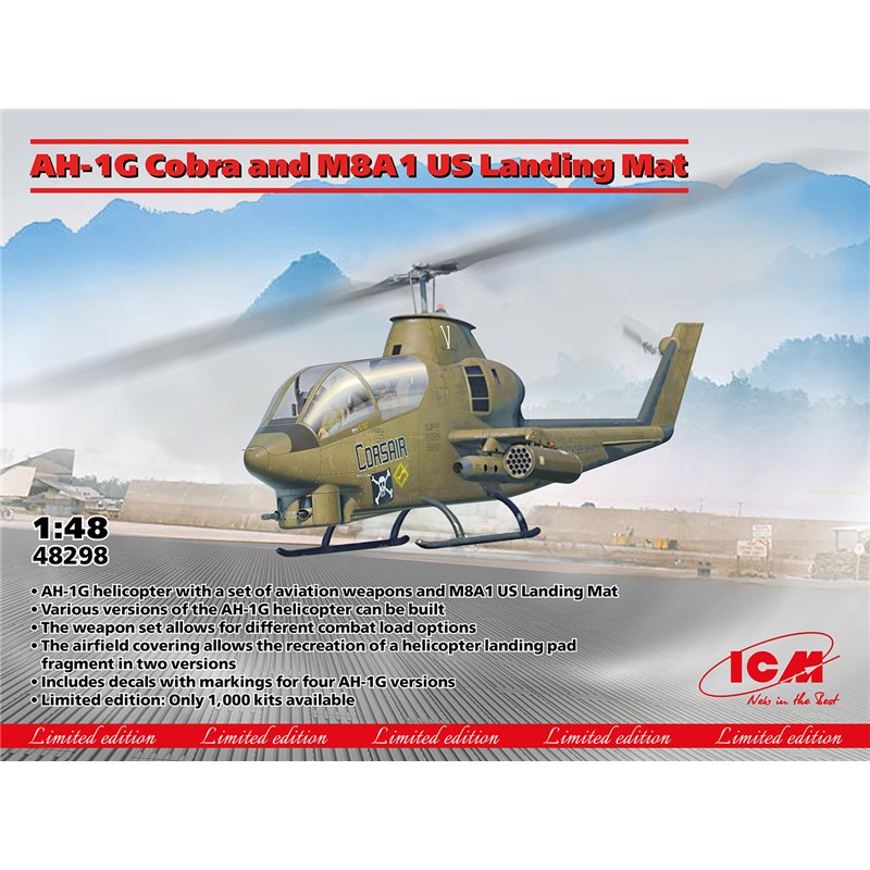 ICM 48298 1/48 AH-1G Cobra and M8A1 US Landing Mat LIMITED EDITION!