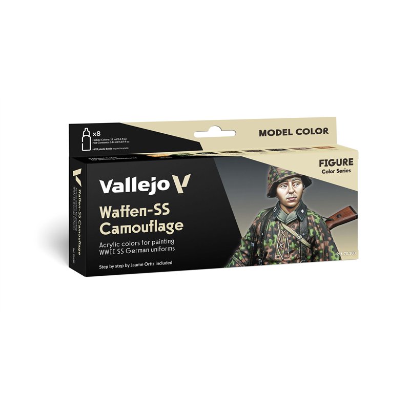 VALLEJO 70.180 MODEL COLOR Waffen-SS Camouflage by Jaume Ortiz (8 colors of 18 ml. set) VALLEJO 70.180 MODEL COLOR Waffen-SS Camouflage by Jaume Ortiz (8 colors of 18 ml. set)