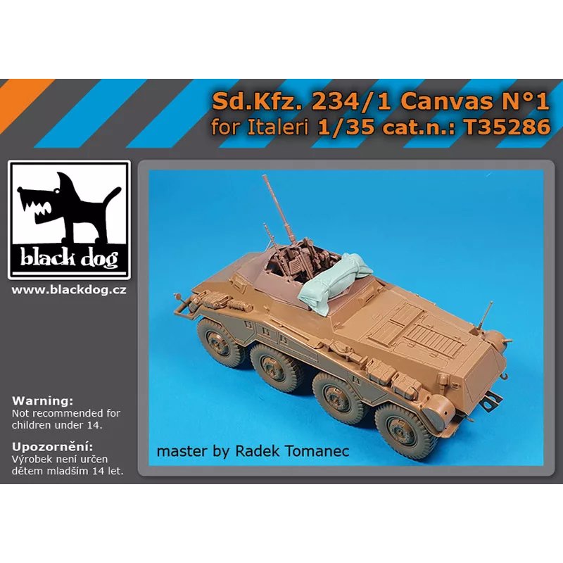BLACK DOG T35286 1/35 Sd.Kfz. 234/1 Canvas N°1 for Italeri