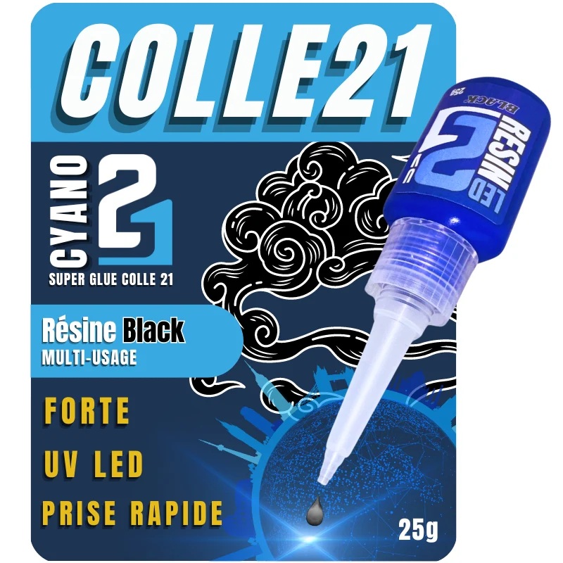 COLLE 21 Résine noire UV Led (25g.)