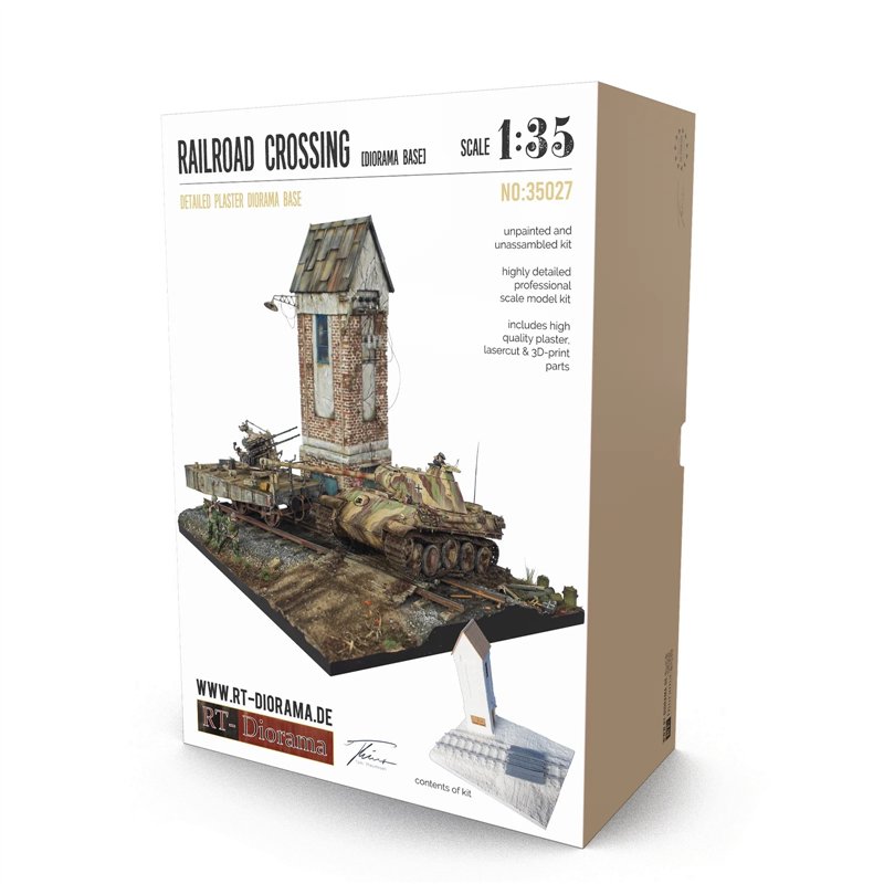 RT-DIORAMA 35027 1/35 Diorama-Base: Railroad crossing              