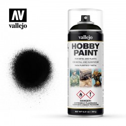 VALLEJO 28.012 Aerosol Apprêt Noir Basic Black Primer 400 ml.