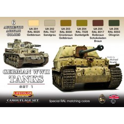LifeColor CS01  German WWII Tanks Set1 Acrylic Colors 6x22ml