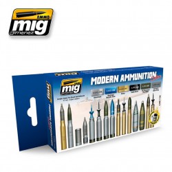 AMMO BY MIG A.MIG-7129 Set de 6 Flacons de Peinture Modern Ammunition 17ml