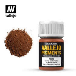 VALLEJO 73.106 Pigments Burnt Sienna Color 35 ml.