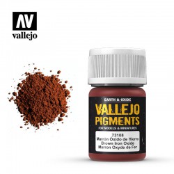 VALLEJO 73.108 Pigments Brown Iron Oxide Color 35 ml.