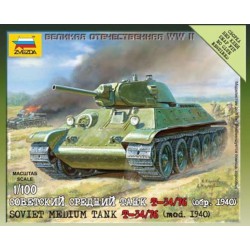 ZVEZDA 6101 1/100 Soviet Medium Tank T-34/76