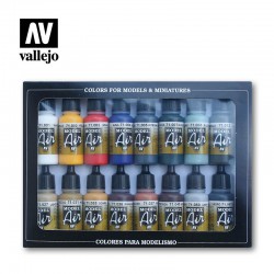 VALLEJO 71.178 Model Air Set Basic Color Pack (16) 16 Color Set 17 ml.